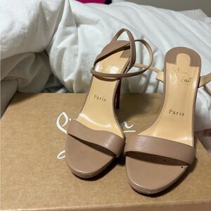 Christian Louboutin Nude Open-Toe Heel